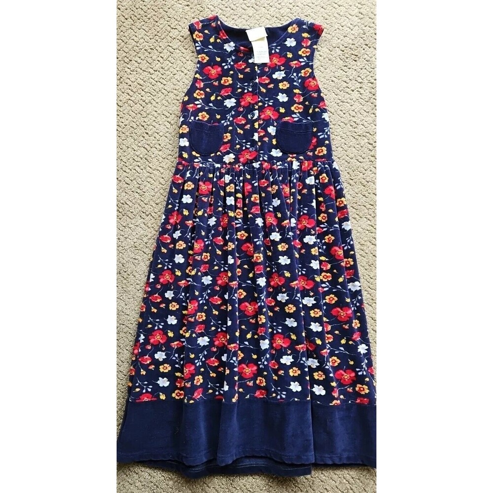 Vintage Laura Ashley Mother and Child Dress Floral Velvet Dress 9 Yrs   53"